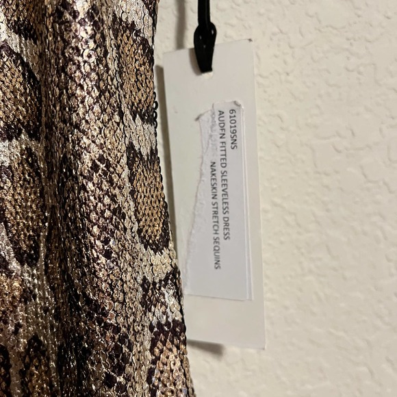 L’AGENCE Auden Fitted Sleeveless Stretch Dress Snakeskin XS Bodycon Mini - Picture 5 of 10